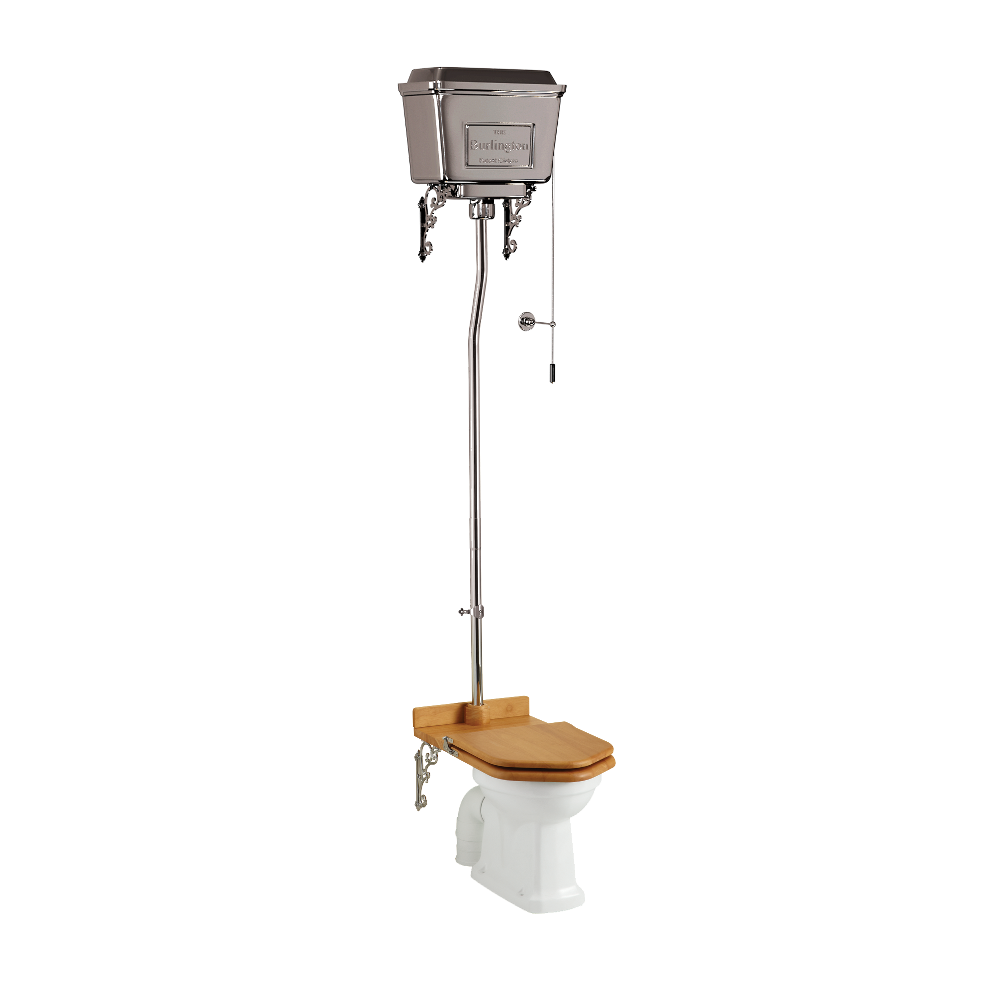 Standard high level WC with chrome lever cistern